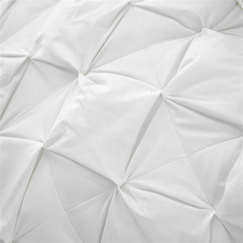 Close-up of a waffle pillow geometric stitching pattern