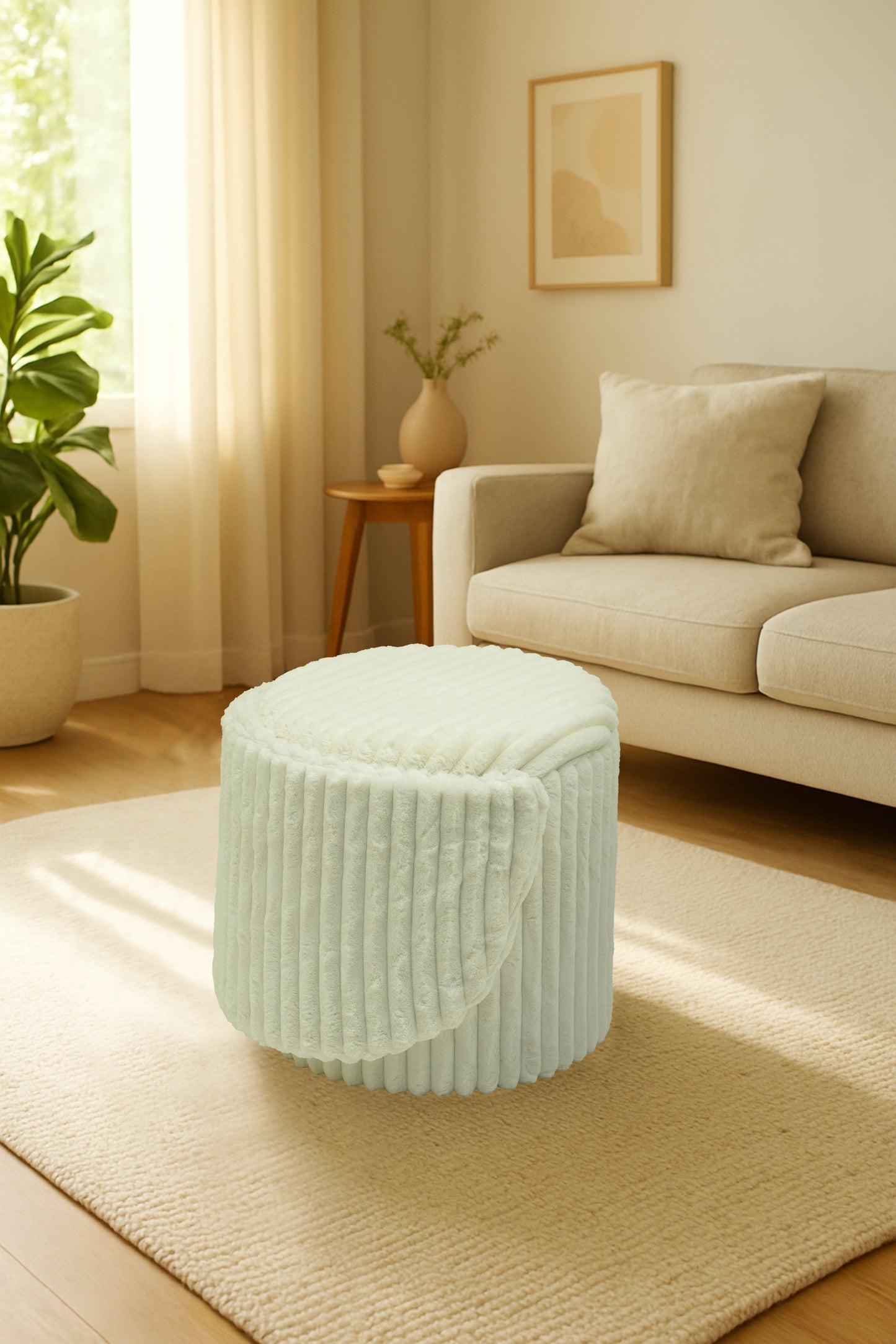 3 In 1 Harp Ottoman Storage Stool Box
