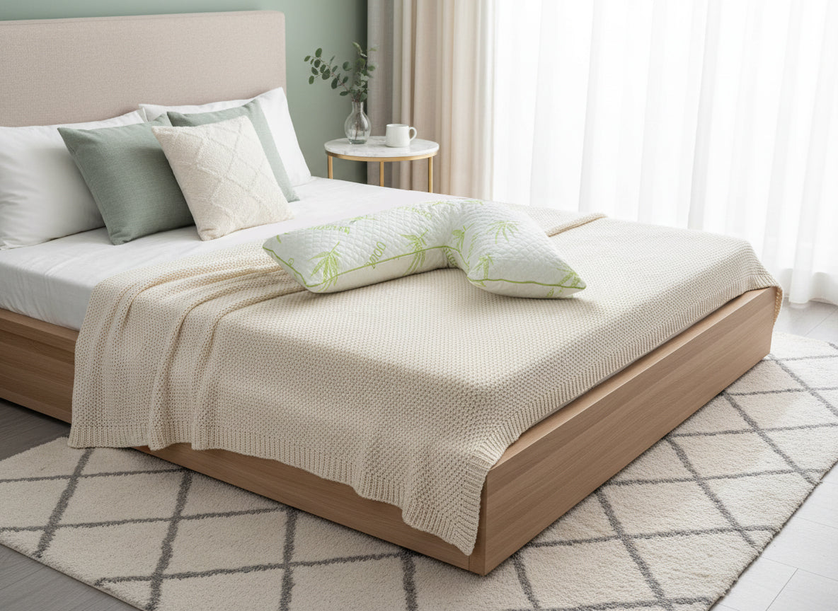 Pregnancy Bamboo Memory Foam V-Shaped Pillow - Aircloud